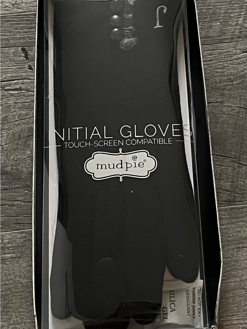 Mud Pie Black Touch-Screen Initial Gloves